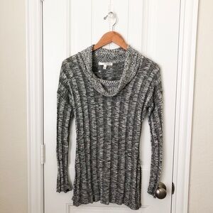 Say What? Marbled Grey Cowl Neck Sweater Size Small